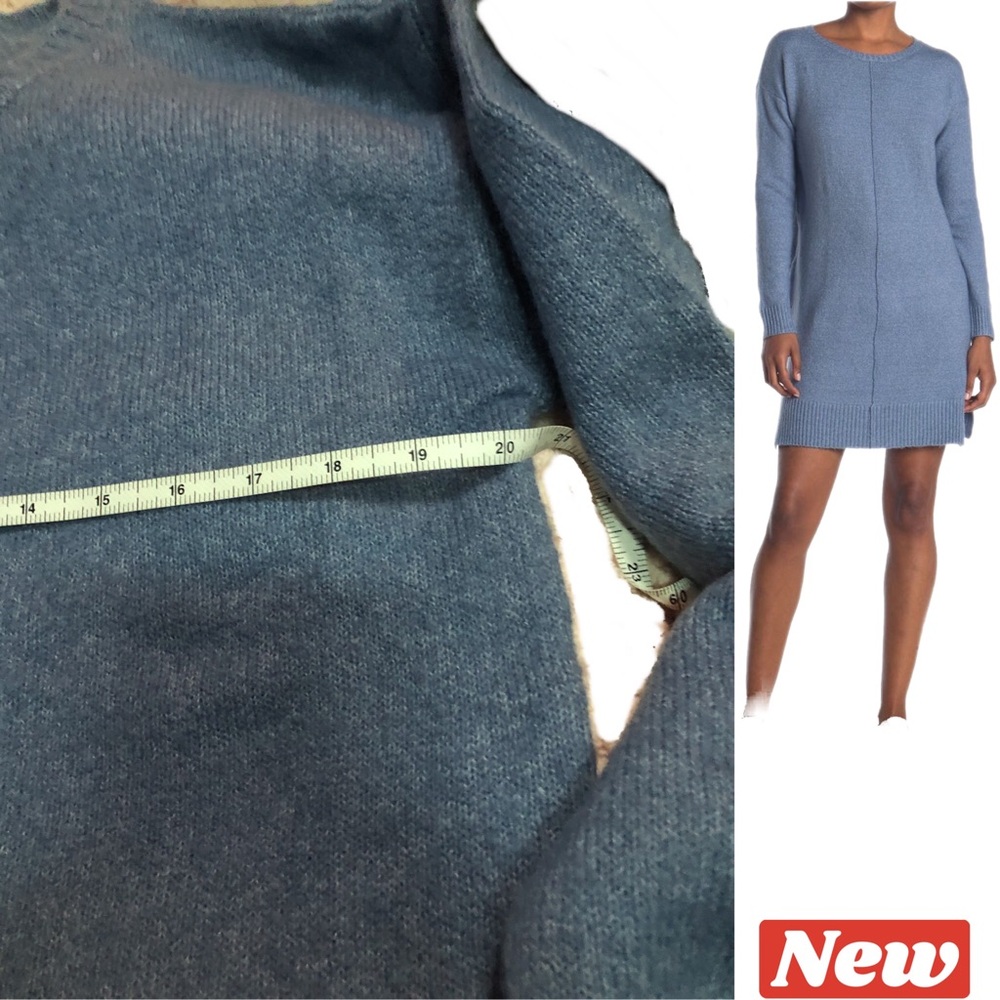 🛑CLEARANCE‼️ 🆕 STITCHDROP Center Seam Side Slit Sweater Dress periwinkle - Picture 6 of 13
